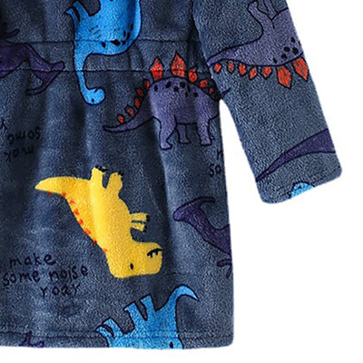 Children Hooded Flannel Bathrobe
